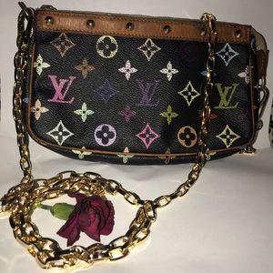 Auth Louis Vuitton Multi Noir Pouchette Access.